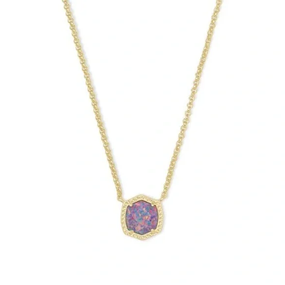 Kendra Scott Davie Gold Hoops & Pendant | Lavender Kyocera Opal Set - Picture 8 of 9